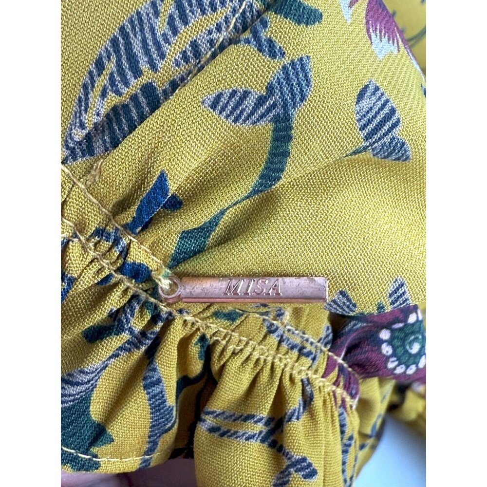 Misa Los Angeles, Lorena Dress Yellow Floral Boho Chic Medium Orig. $329 - Picture 8 of 10